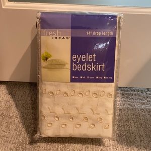 Fresh Ideas Eyelet Bedskirt, 14” drop length, queen size